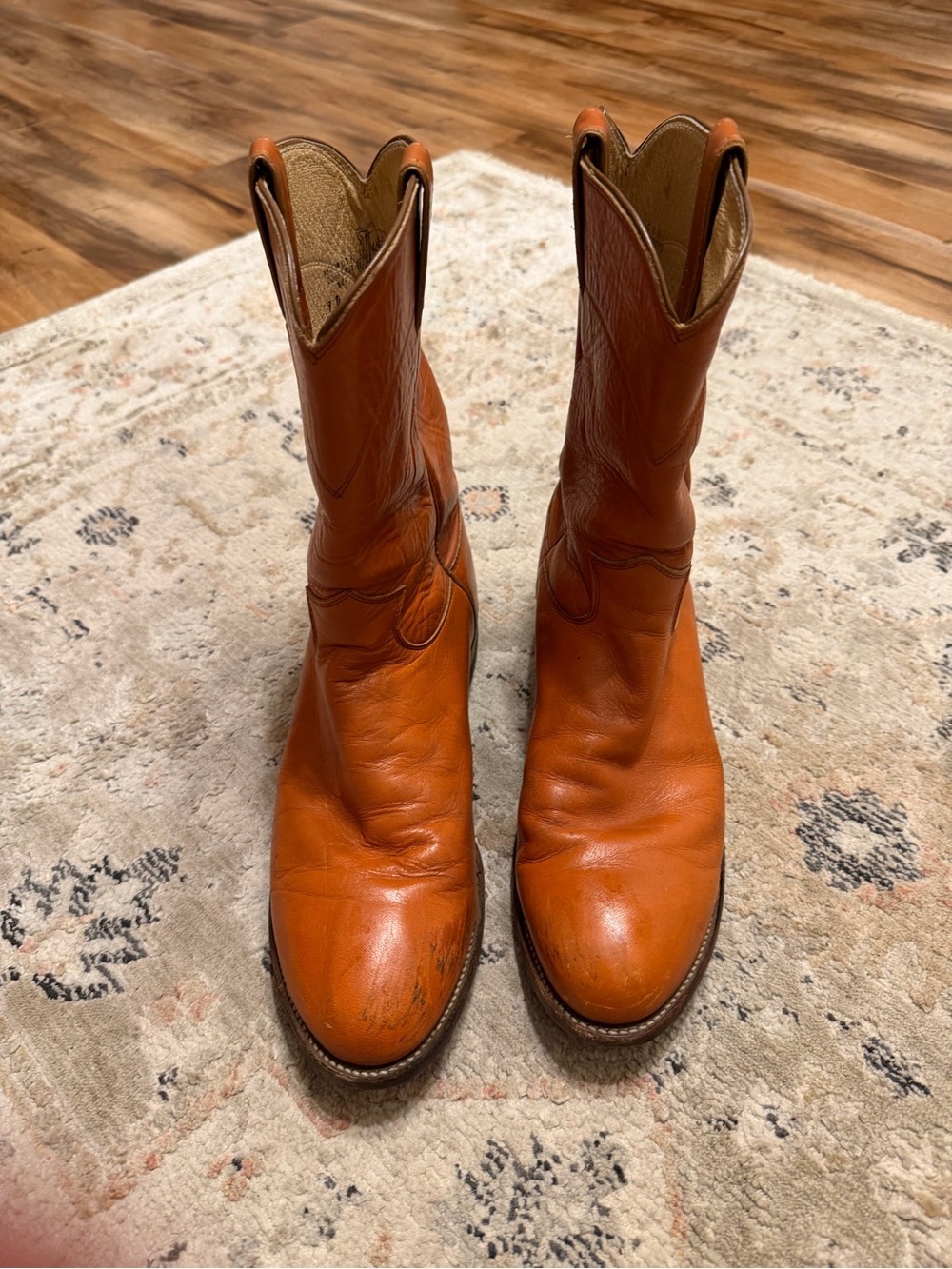 Vintage Justin Leather Cowboy Boots